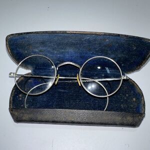 1930' Or Earlier BAUSCH & LOMB 10k WHITE GOLD ENGRAVED  Bi-focal EYEGLASSES (2I)
